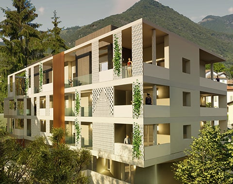 Palazzina Ariston del complesso residenziale Antares di Albino