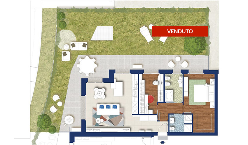 Planimetria Trilocale A - Residenza Antares - Albino