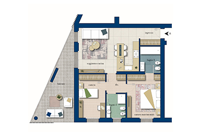 Trilocale 2B - Residenza Antares ad Albino