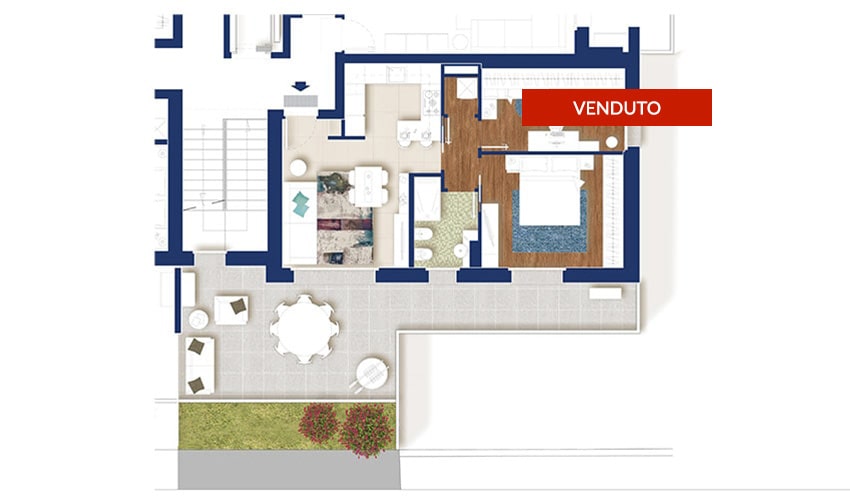 Planimetria Trilocale C - Residenza Antares - Albino